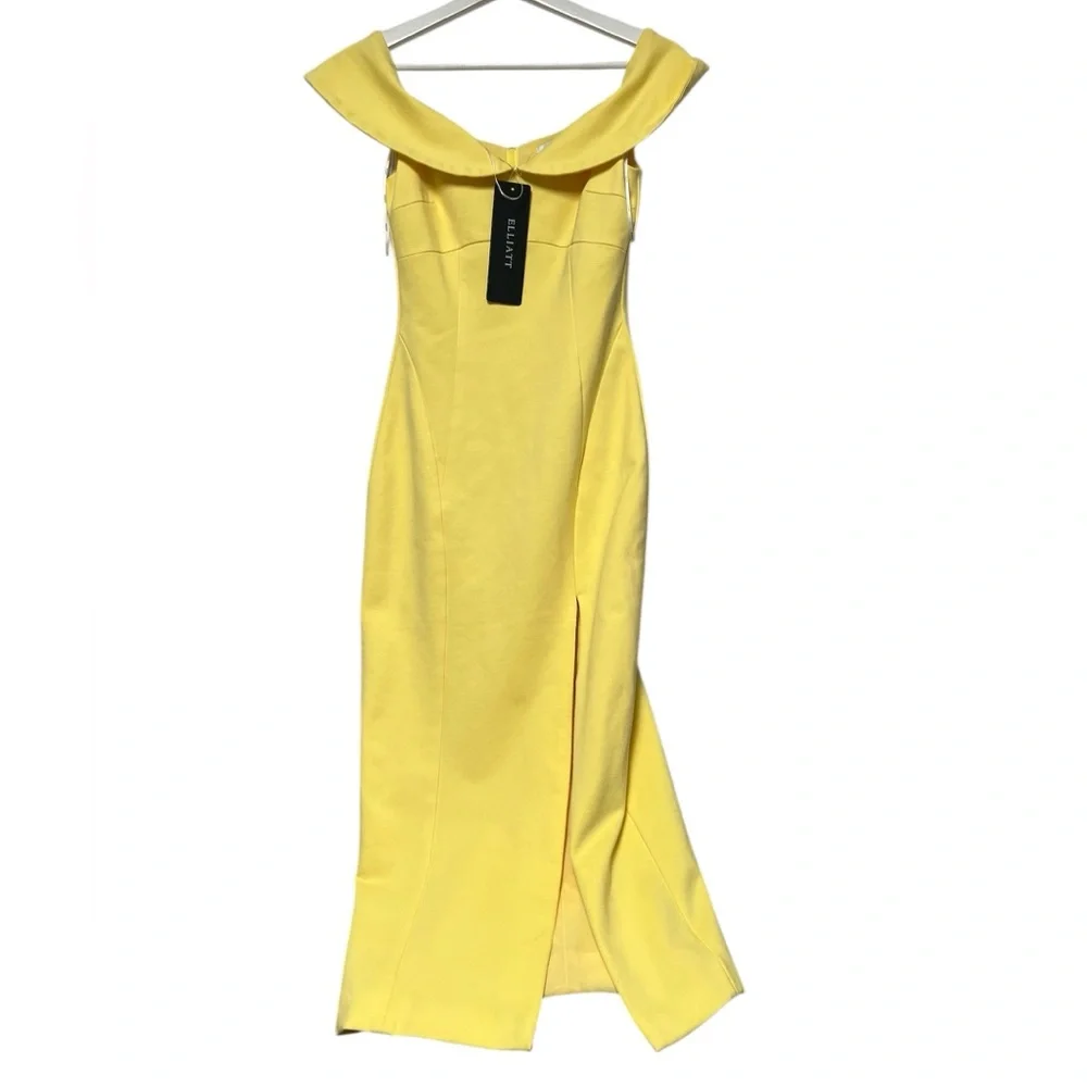 Elliatt Plateau Midi Dress Lemon Yellow Size XS NWT